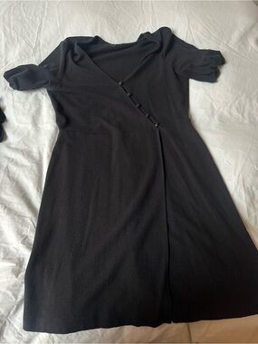 Madewell Black V-Neck Button-Front Women’s Dress